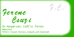 ferenc csuzi business card